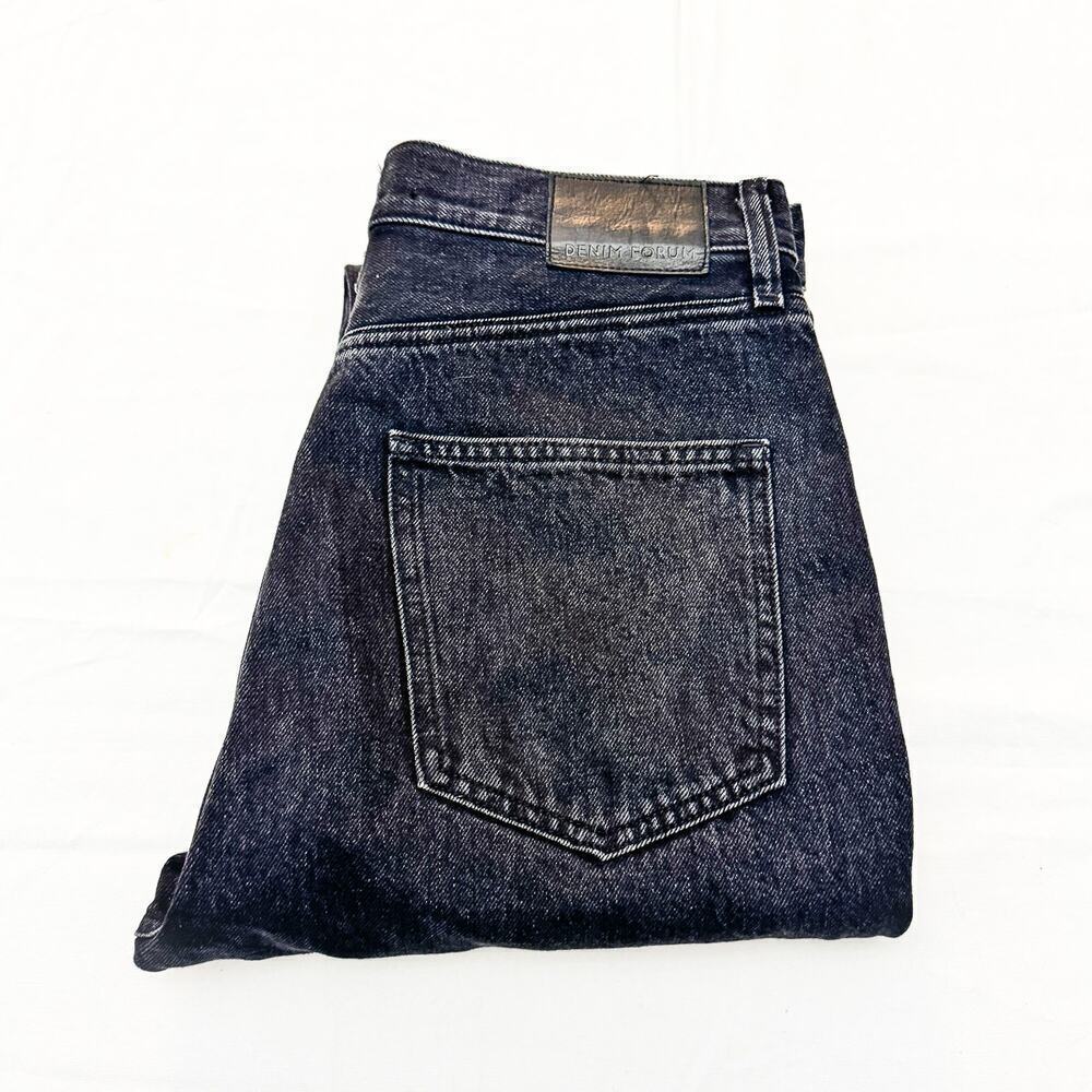 Denim Forum The Dillon High Rise Slim Charcoal Black Denim Jeans 28L x 28